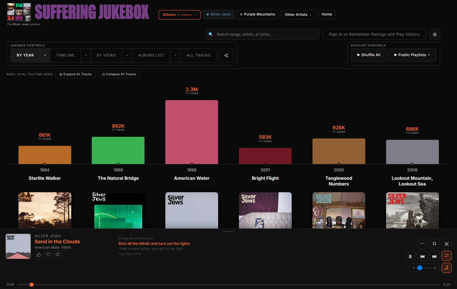 The Suffering Jukebox player with video, lyrics and queue